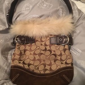 Fur coach bag